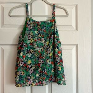 Green floral tank
